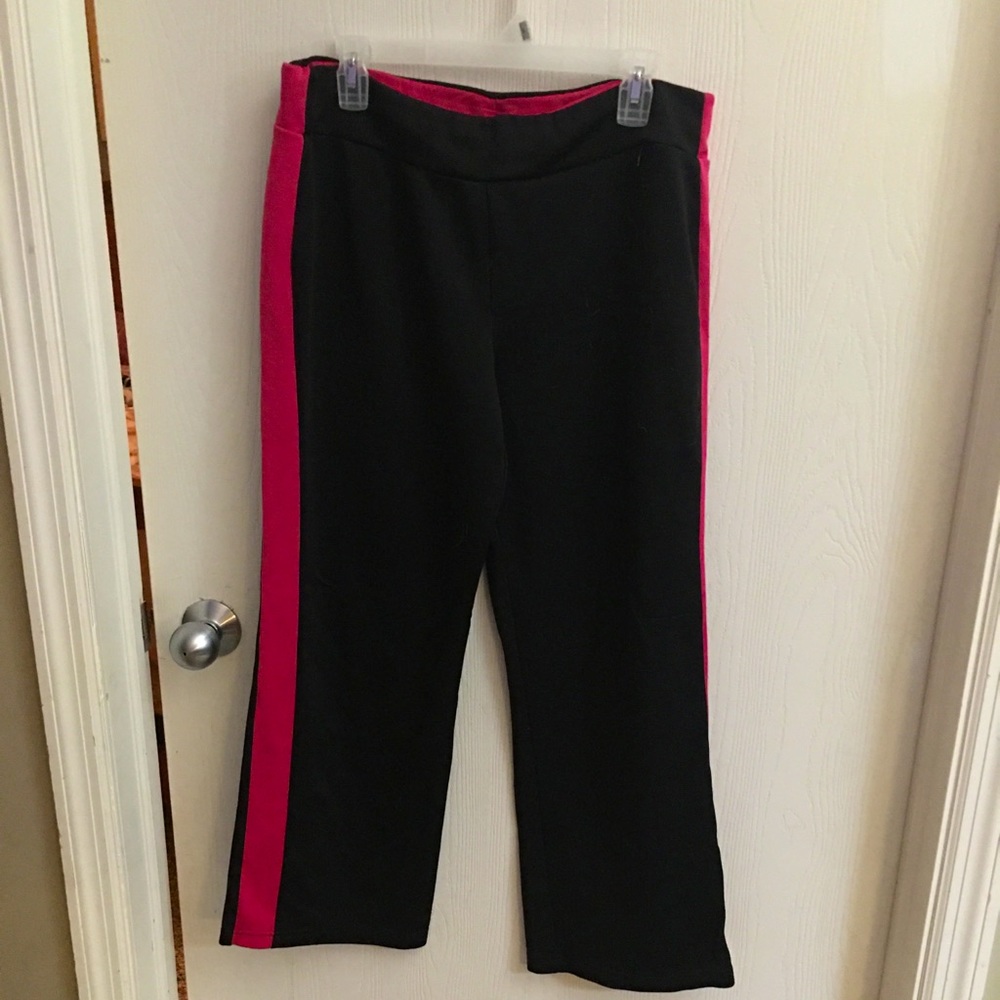 Black w/ fuchsia stripe lounging pants